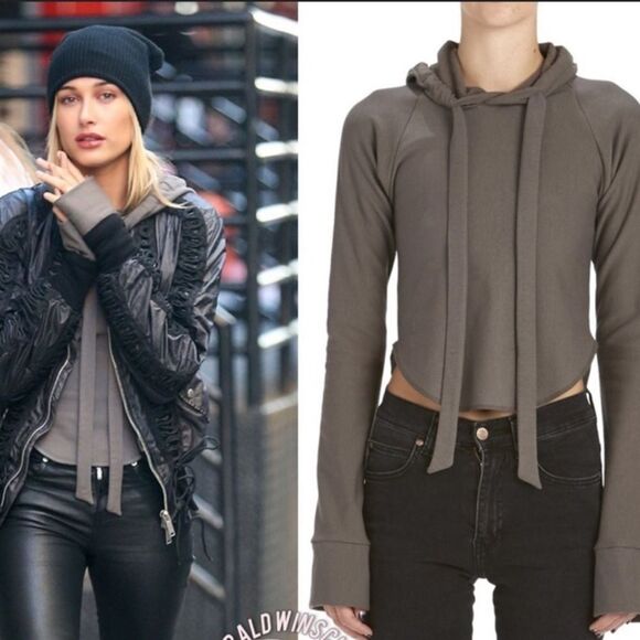 NWOT RARE “Are You Am I” Light Pink/Peach Cropped Hoodie Size XS - Picture 6 of 17